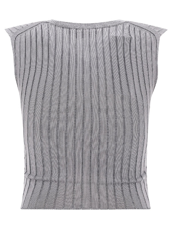 V-Neck Logo Detail Sleeveless Top