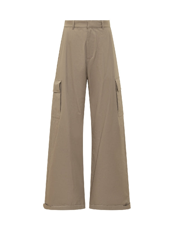 Wide Cotton Cargo Pants