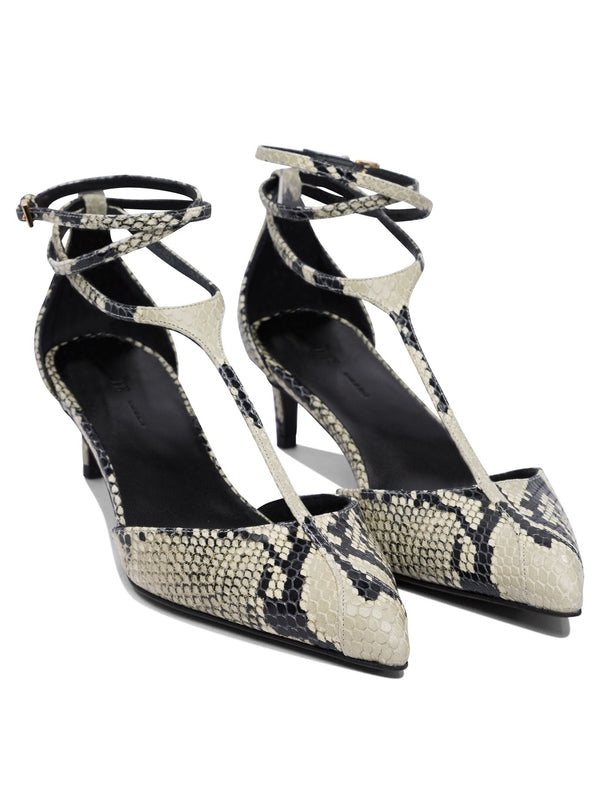 Animal Pattern Leather Slingback Heel