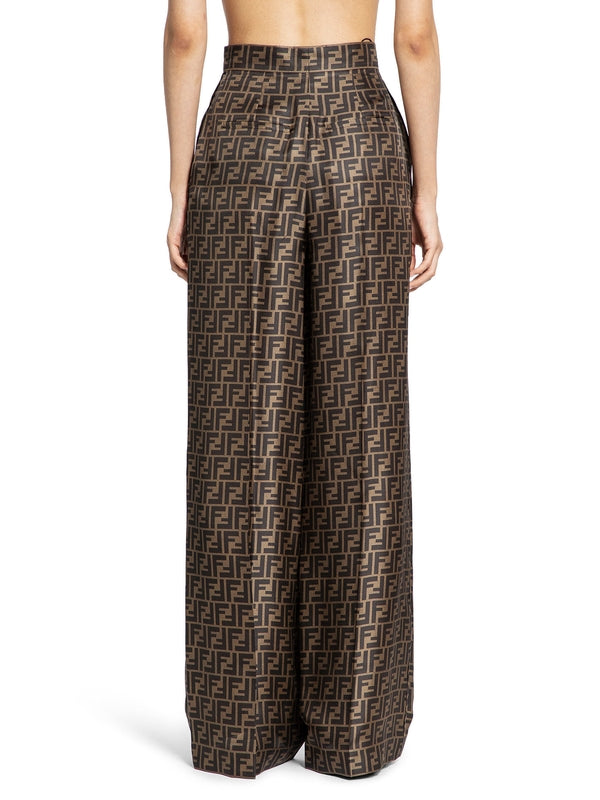 Allover Ff Pattern Silk Pants