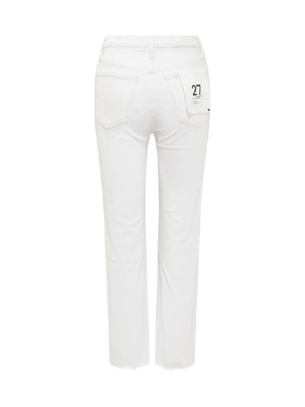 Distressed White Slim Denim