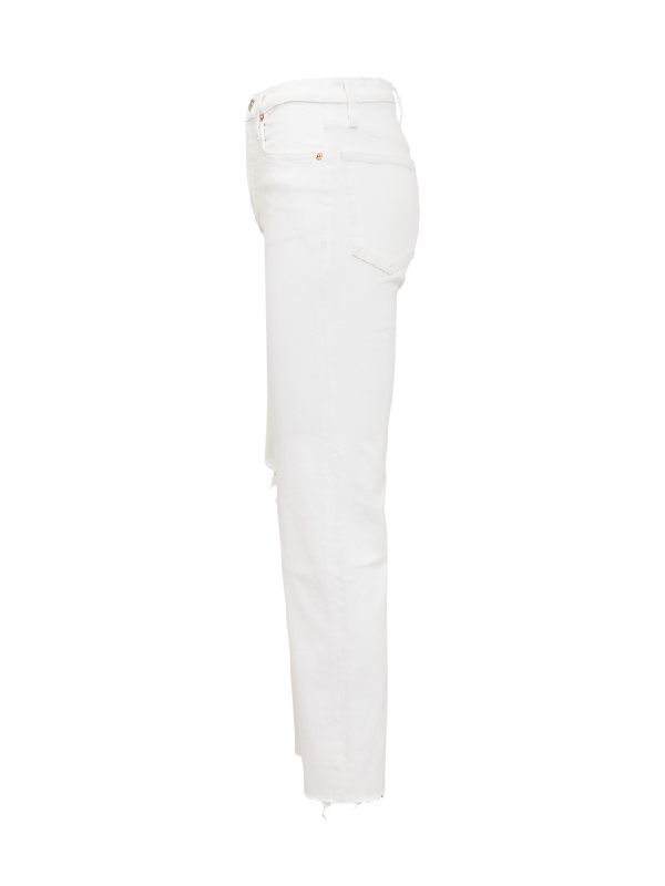 Distressed White Slim Denim