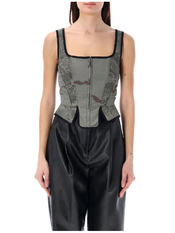 Camouflage Patchwork Corset Top