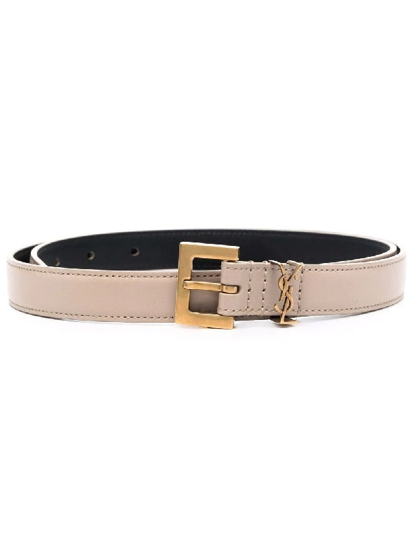 Cassandra Decorative Buckle Leather Slim
  Belt