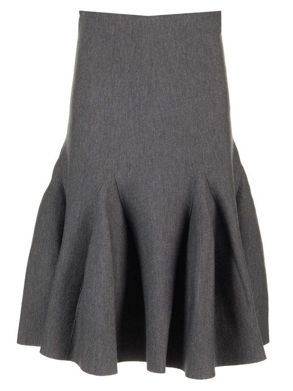 Wool Blend Midi Skirt