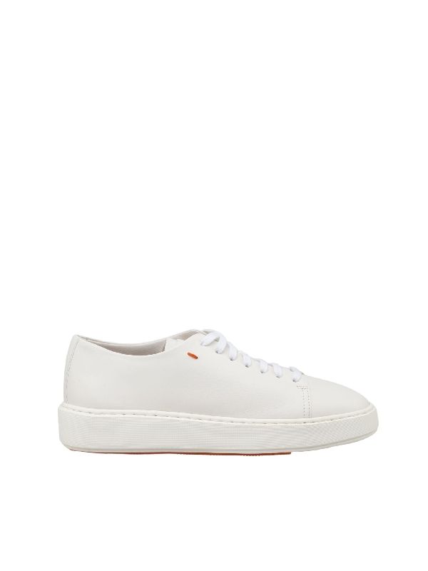 Stitch Detail Leather Lowtop Sneakers