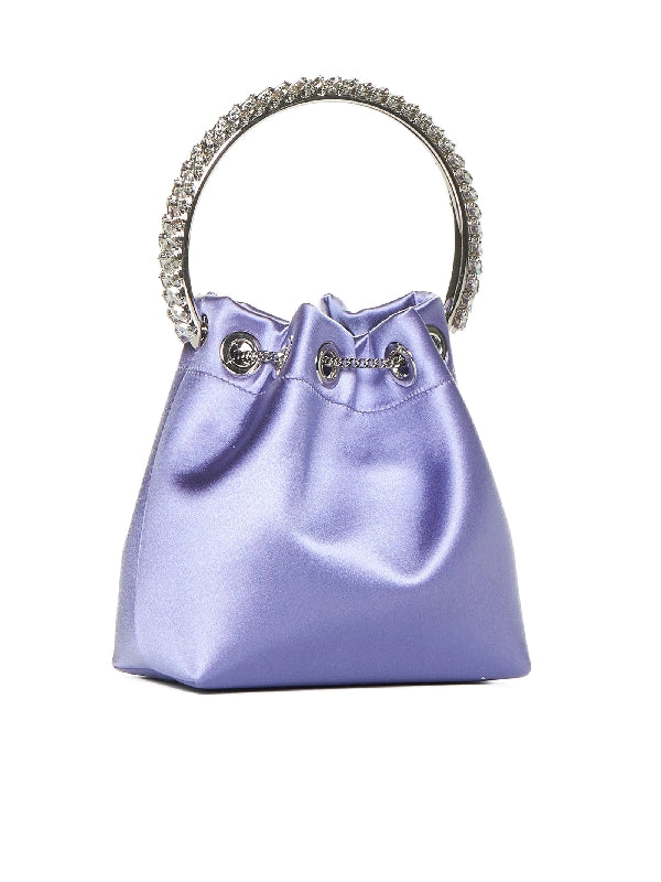 Bonbon Crystal Handle Satin
  Bucket Bag