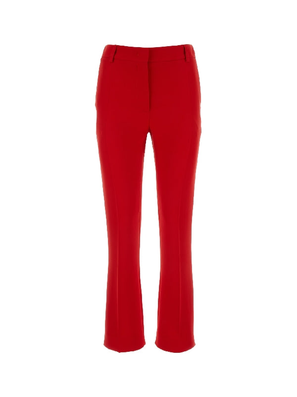 Red Silk Tailored Pants