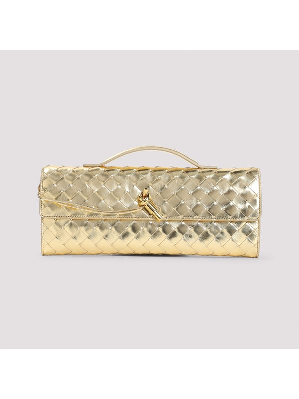 Andiamo Intrecciato Metallic Leather Clutch Bag