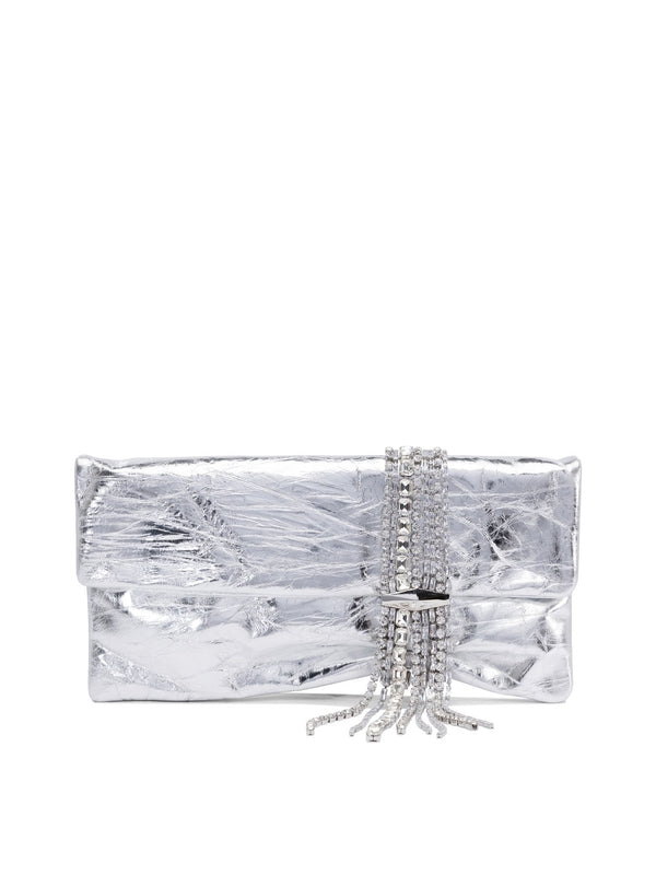 Vintage Metallic Leather Clutch Bag