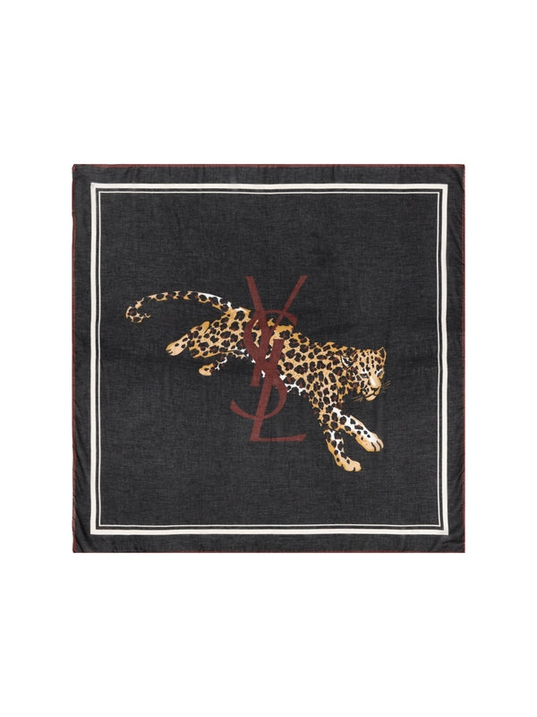 Monogram Leopard Printed Scarf