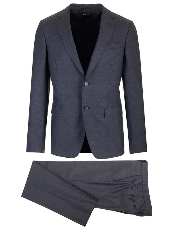 Single Breasted Wool Suit Set