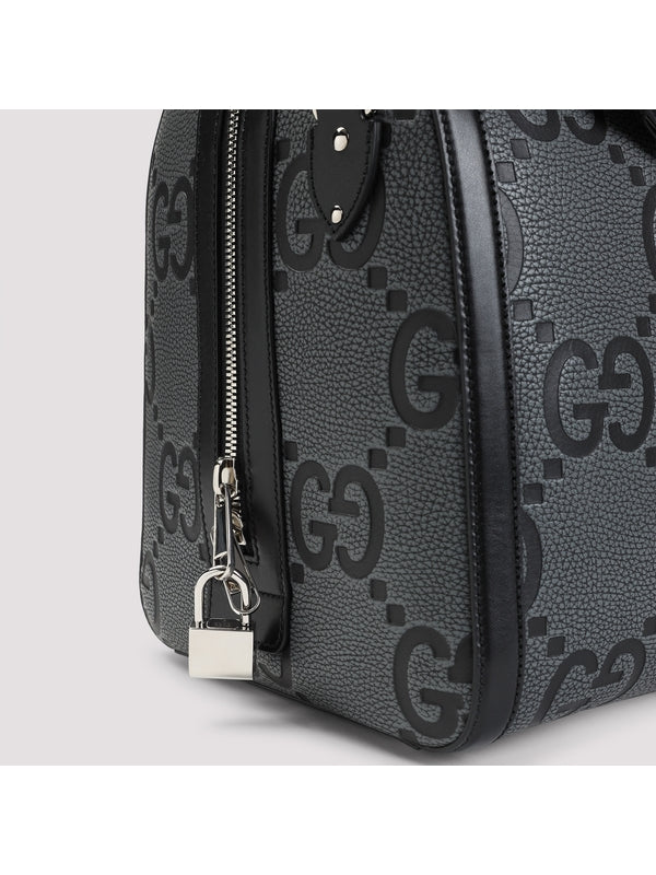 GG Logo Leather Duffel Bag