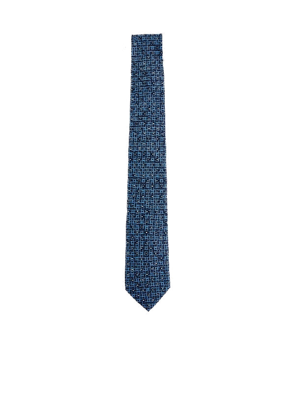 Gancini Printed Silk Tie