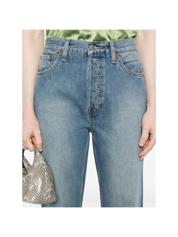 Back Logo Patch Straight Denim
  Pants