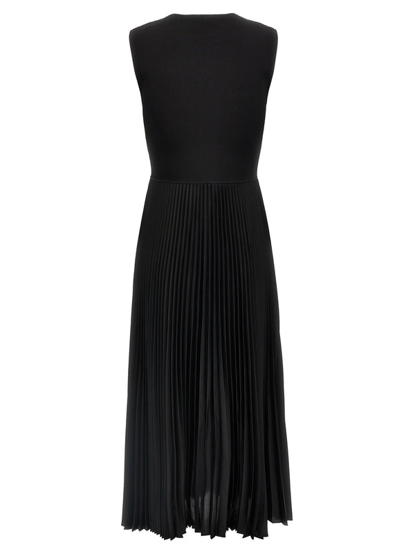 Crewneck
  Pleated Long Dress