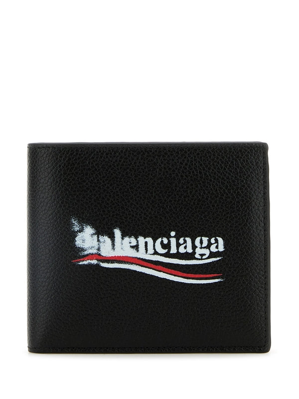 Political Wave Logo Leather Wallet