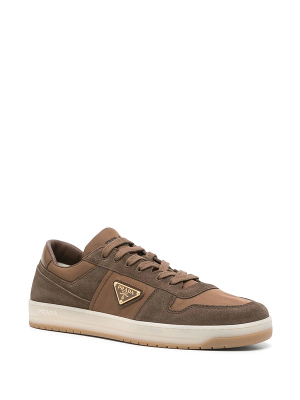 Triangle Logo Suede Low-top Sneakers