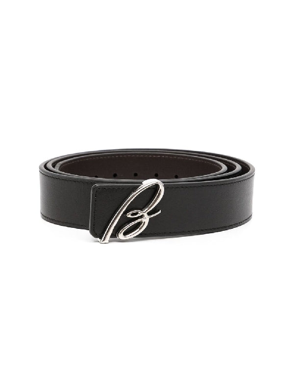 Logo Buckle Calfskin Belt