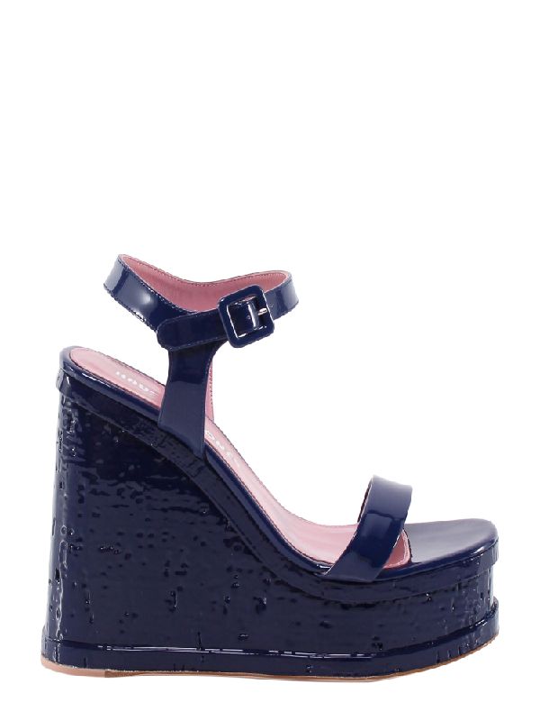 Lacquered Doll Patent Wedge Sandals