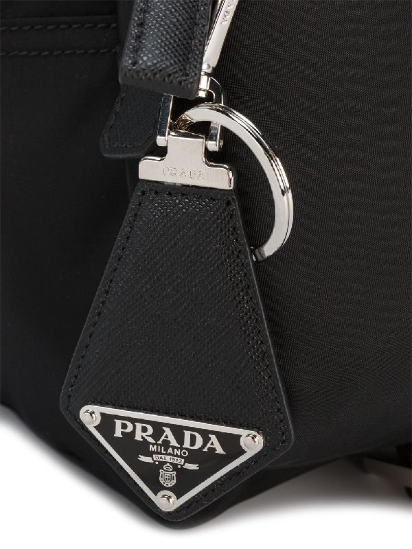 Saffiano Triangle Logo Keychain