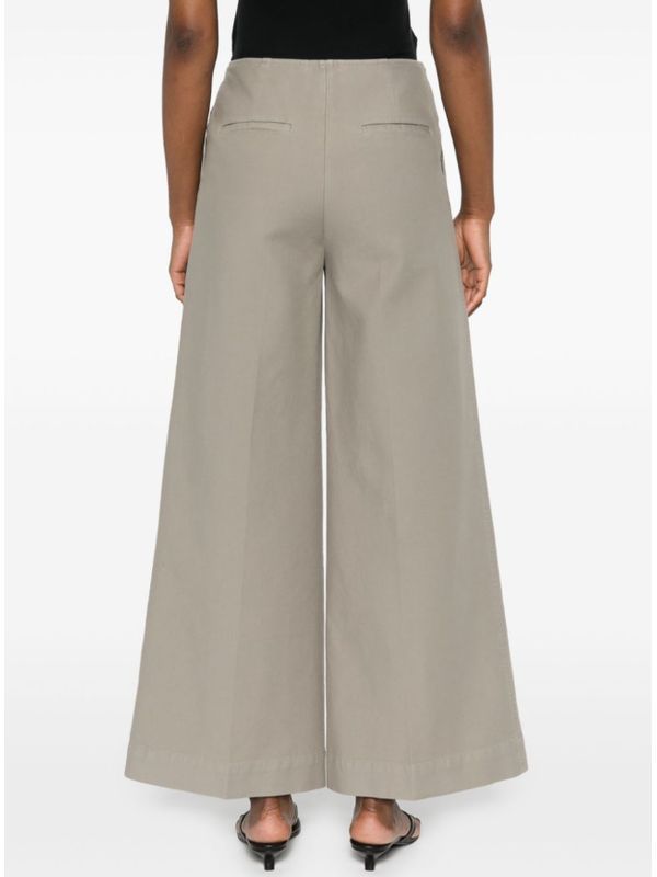 Zipper Wide Cotton Pants