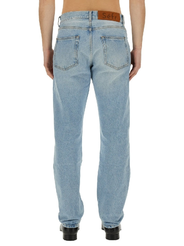 Straight Cut Washed Denim