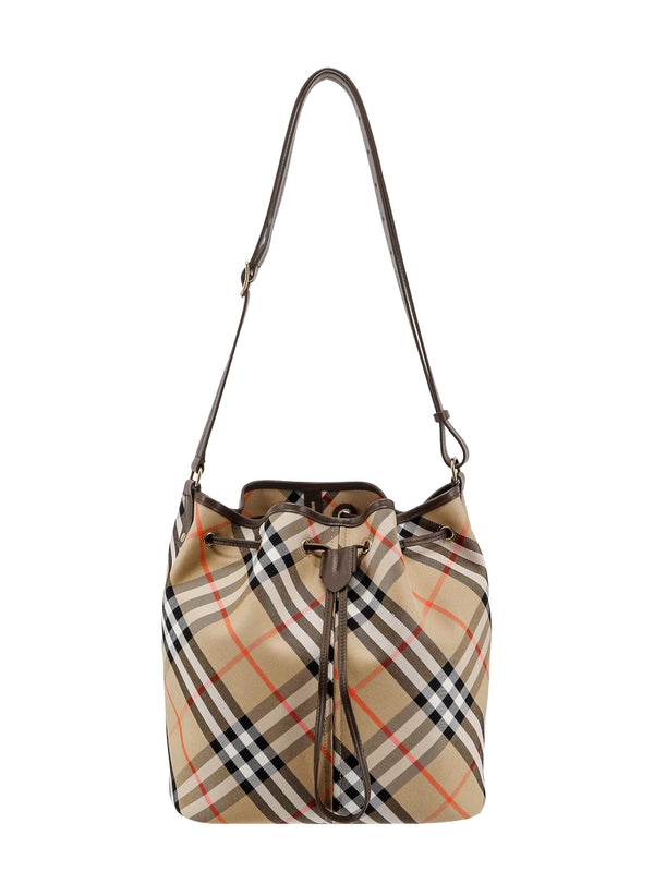 Check Pattern Cotton Bucket Bag