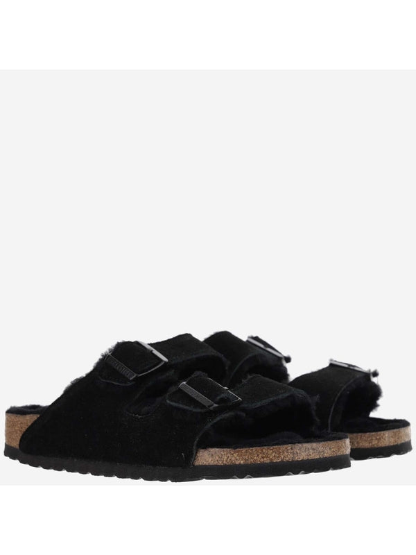 Arizona Shearling Suede Leather Sandals