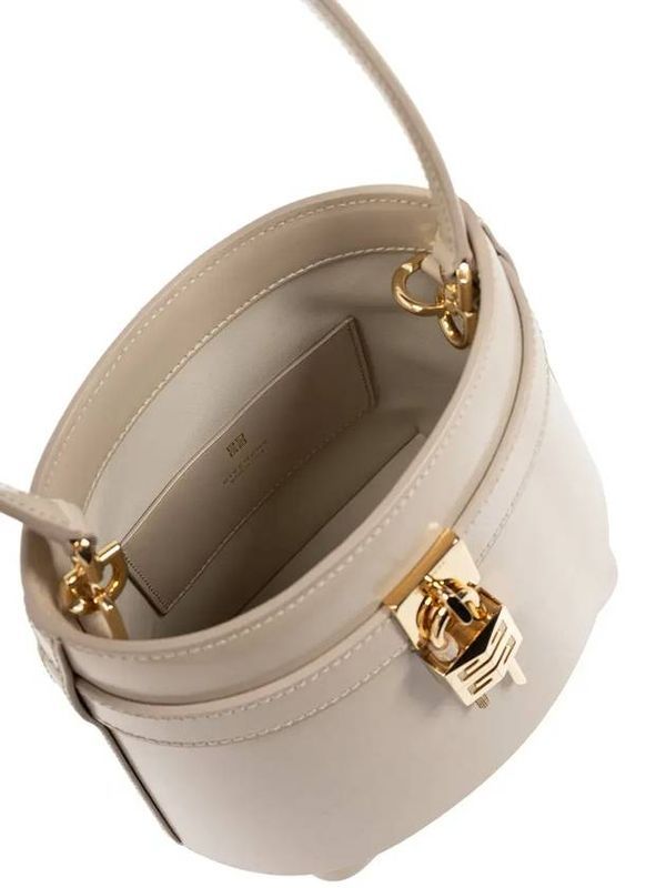 Shark Lock Leather Bucket
  Bag