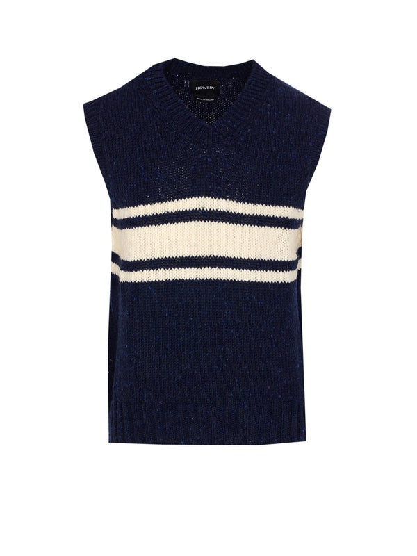Stripe Detail Wool Vest