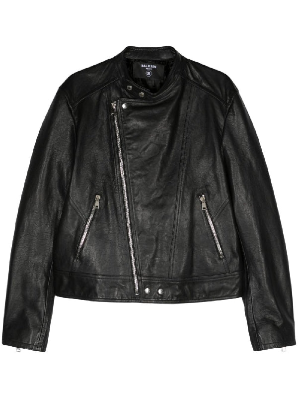 Black Calfskin Biker Jacket