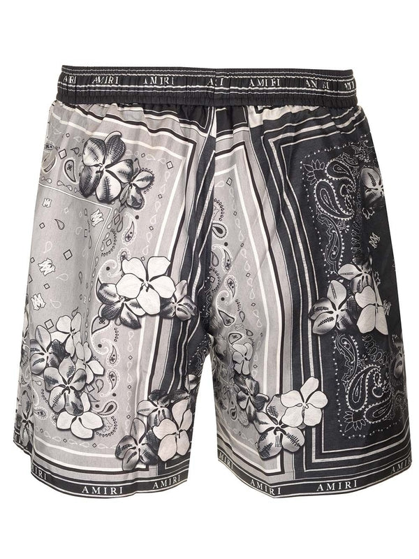 Bandana Printed Silk Shorts