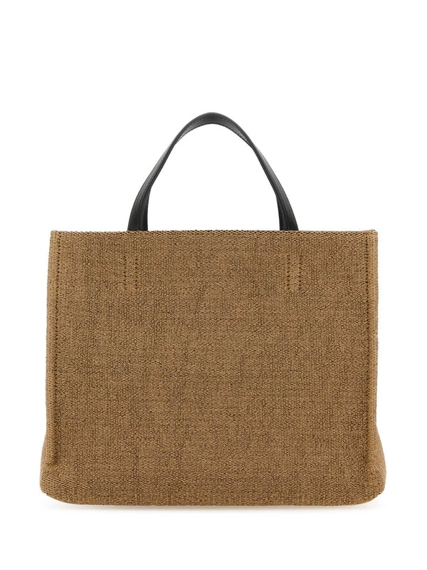 Venna Logo Raffia Tote Bag