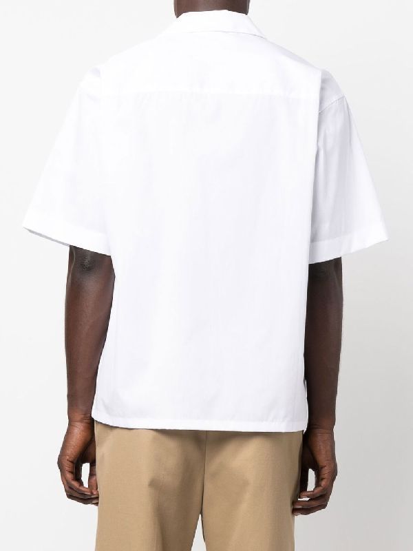 White Poplin Logo Bowling Shirt