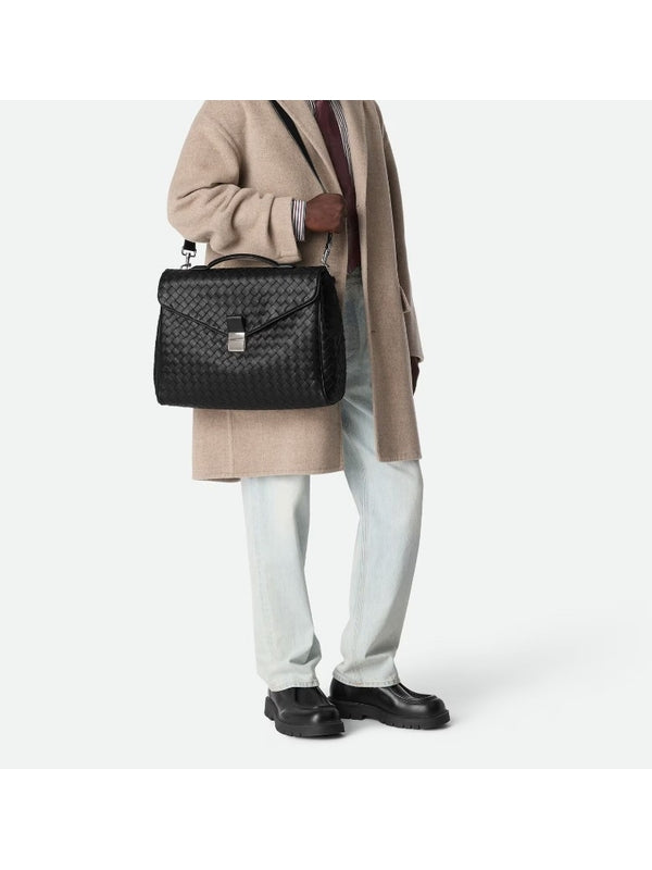 Bottega Veneta Archivist Black Brief Case