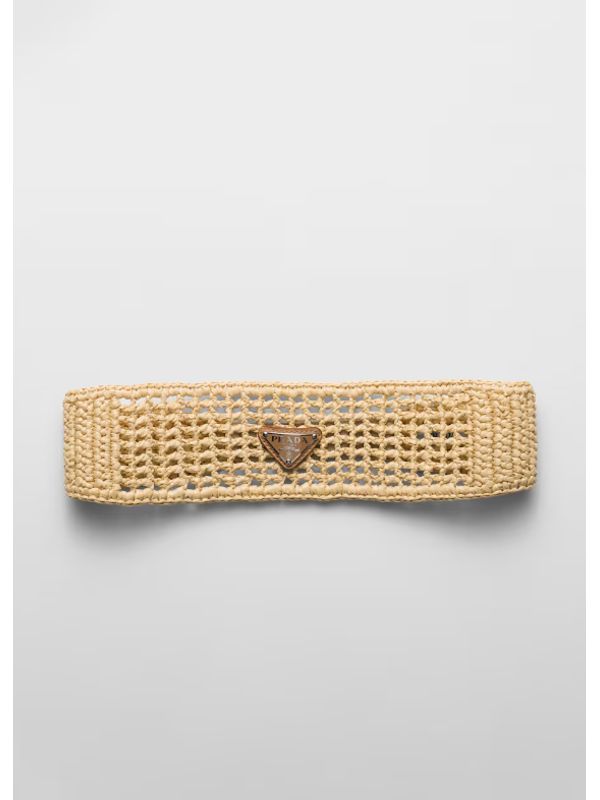 Triangle Logo Raffia Effect Hair Band