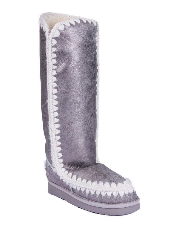 Eskimo 40 Rhinestone Logo Suede High Boots