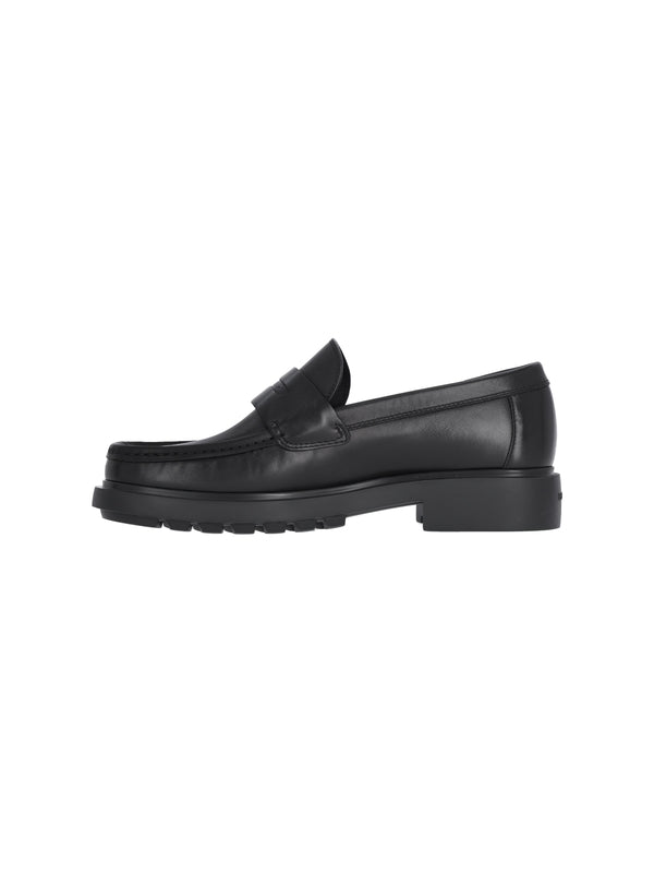 Black Leather Penny Loafers