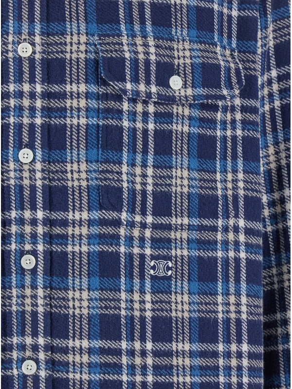 Triomphe Logo Embroidered Check Shirt