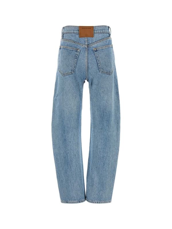 徽标棉质牛仔裤