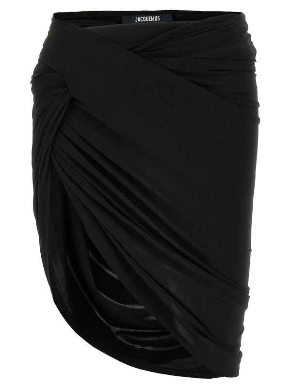 Asymmetric
  Drape Mini Skirt