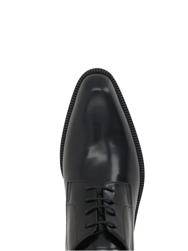 Black Leather Lace-Up Shoes