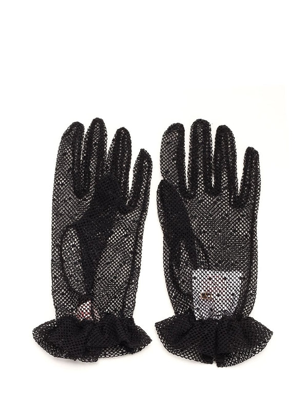 V Logo Signature Tulle Gloves