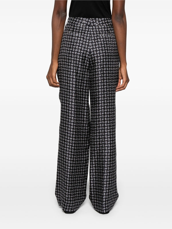 Allover Pattern Silk Pants