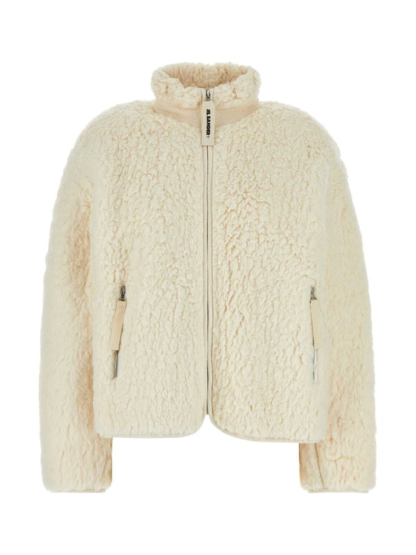 Fur High Neck Zip-Up Jacket