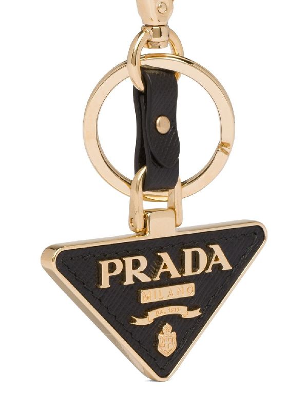 Triangle Logo Leather Keychain