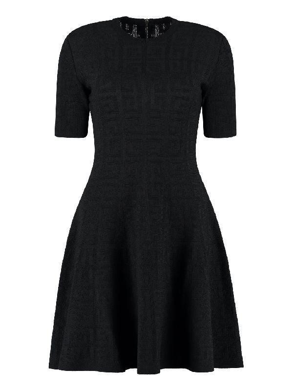 4G Jacquard Flared Dress