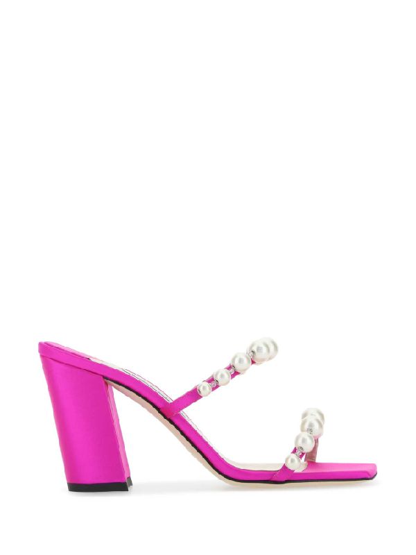 Amara Pearl Crystal Strap Sandal Heelss