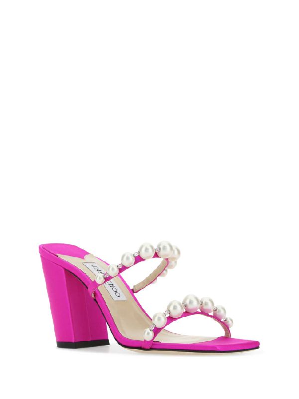 Amara Pearl Crystal Strap Sandal Heelss